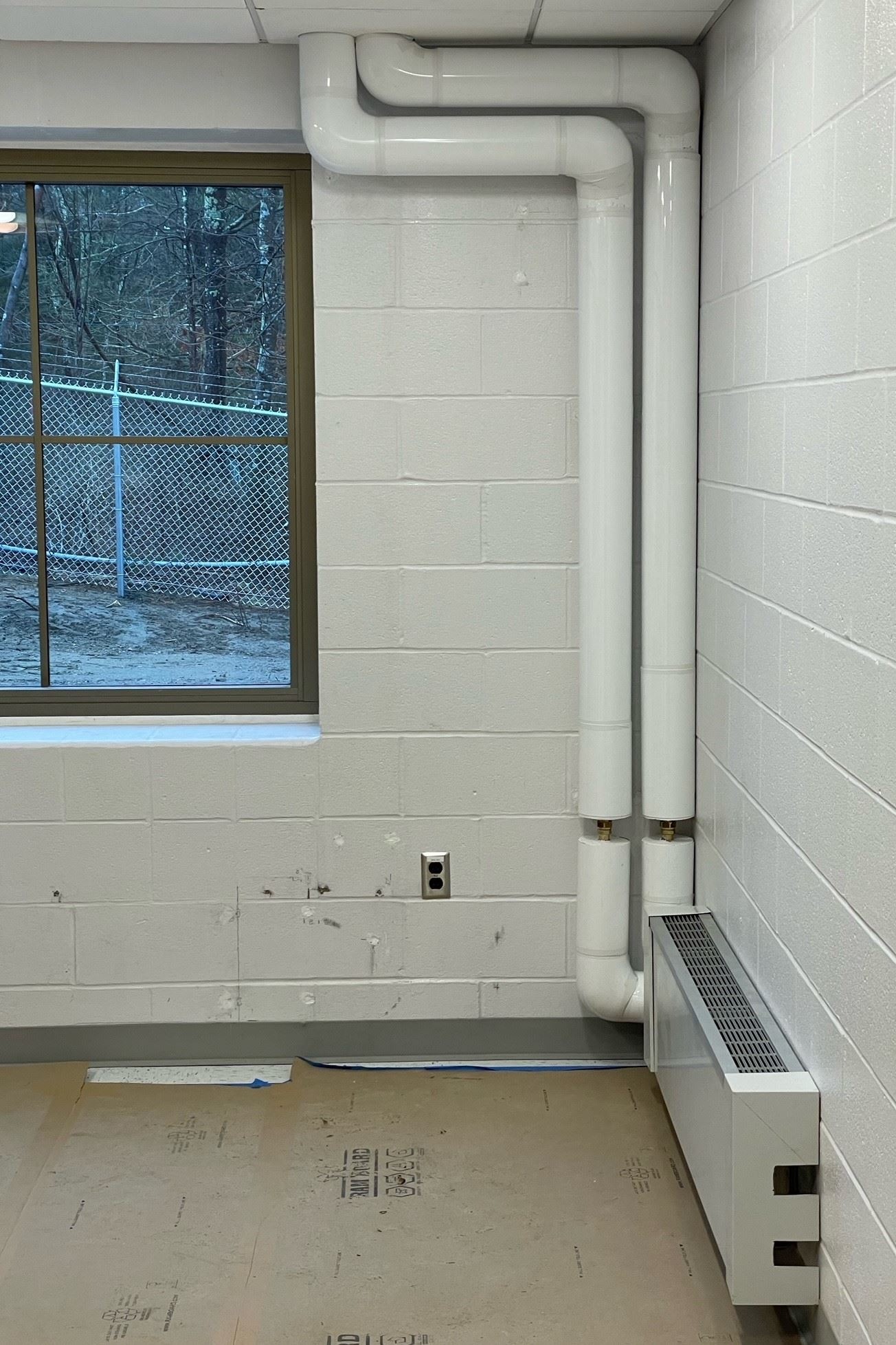 Installation of Fin Tube Heater and Insulated HWSR Lines in Laboratory